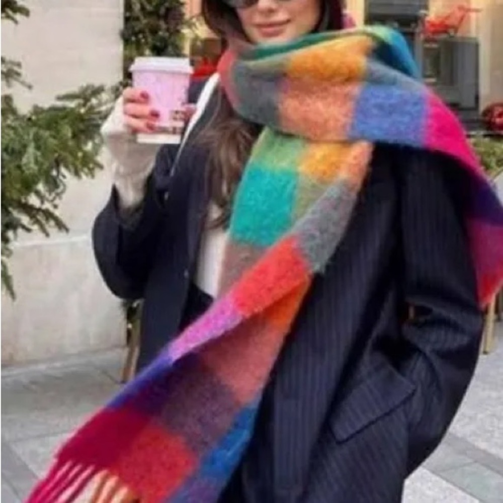Free People ✨ Multicolor Plaid Scarf